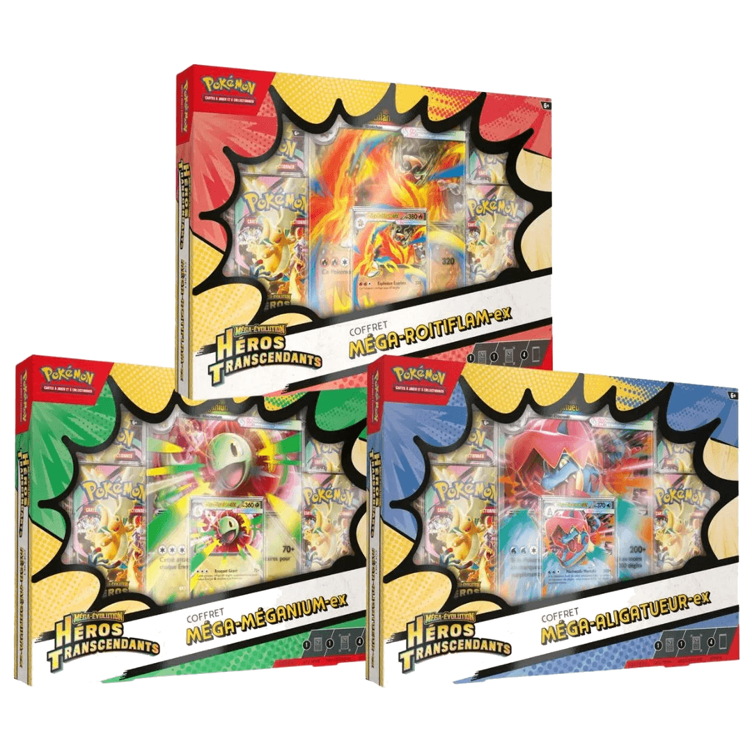 Case de 6 Coffrets Pokémon Héros Transcendants ME2.5 Français